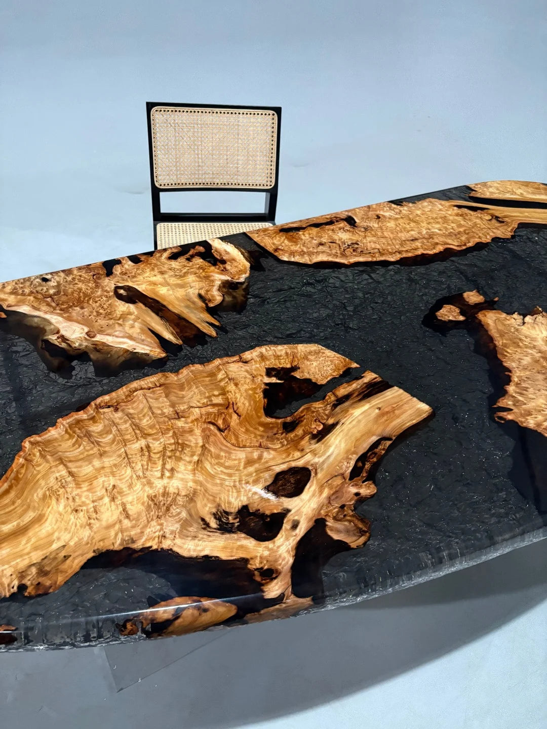 Aurora In Stock 39" x 94" x 2.5" Luxury Cedar Burl Epoxy Live Edge Table ATD0103