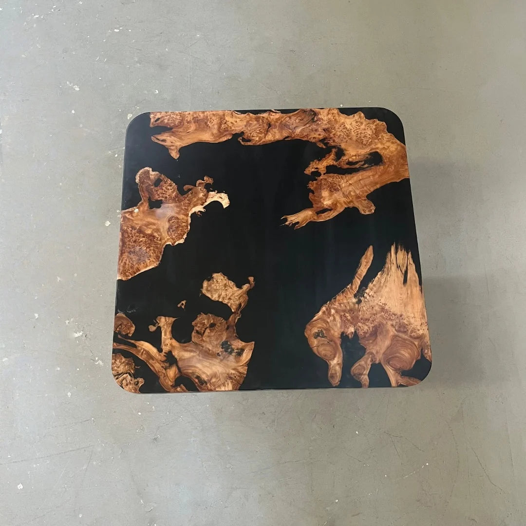 Aurora In Stock 43" x 43" x 1.5" Luxury Cedar Burl Round Epoxy Table ATD0105