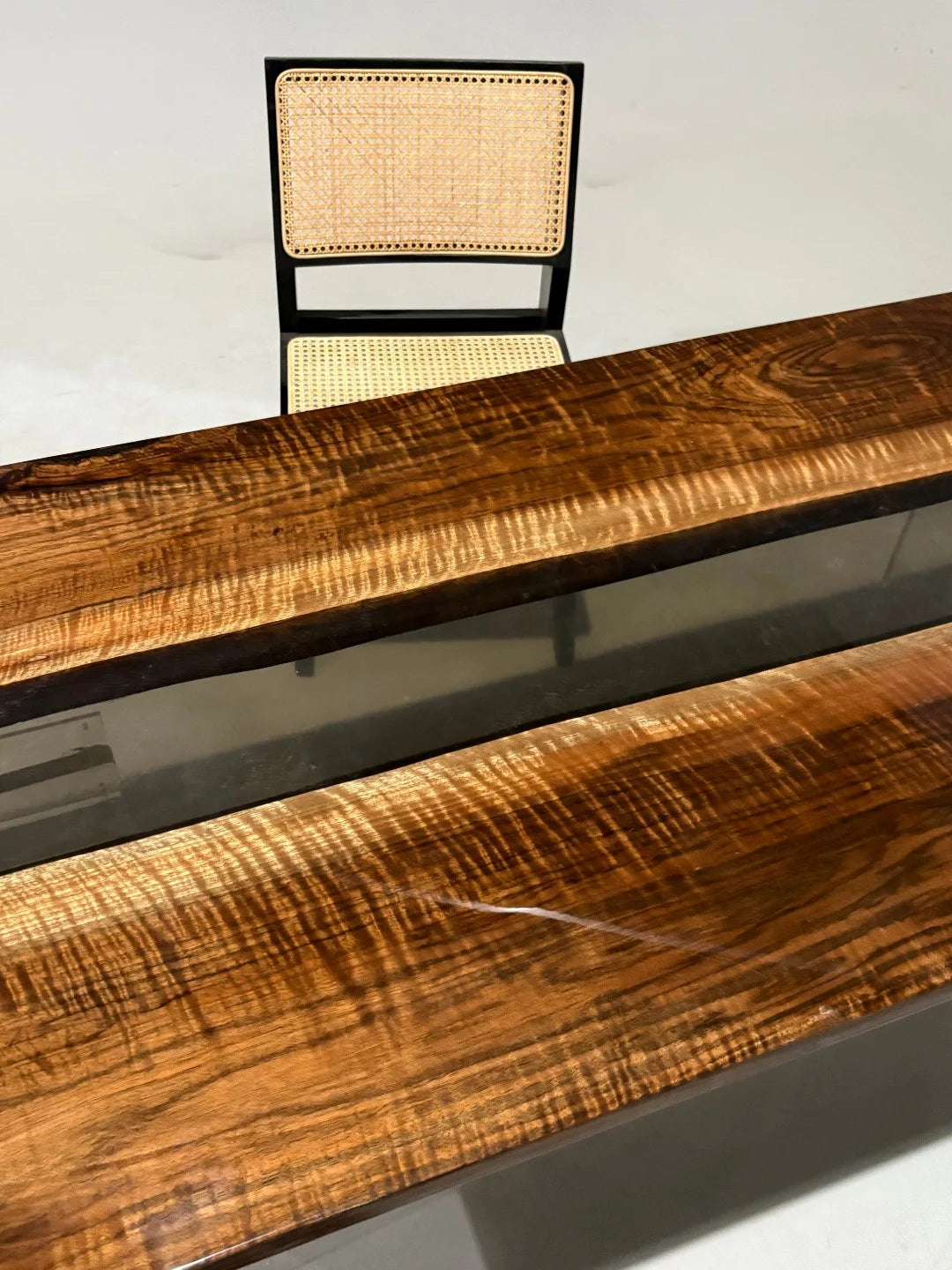 Aurora In Stock 31" x 79" x 1.5" Luxury Asian Black Walnut Epoxy River Table ATD0107