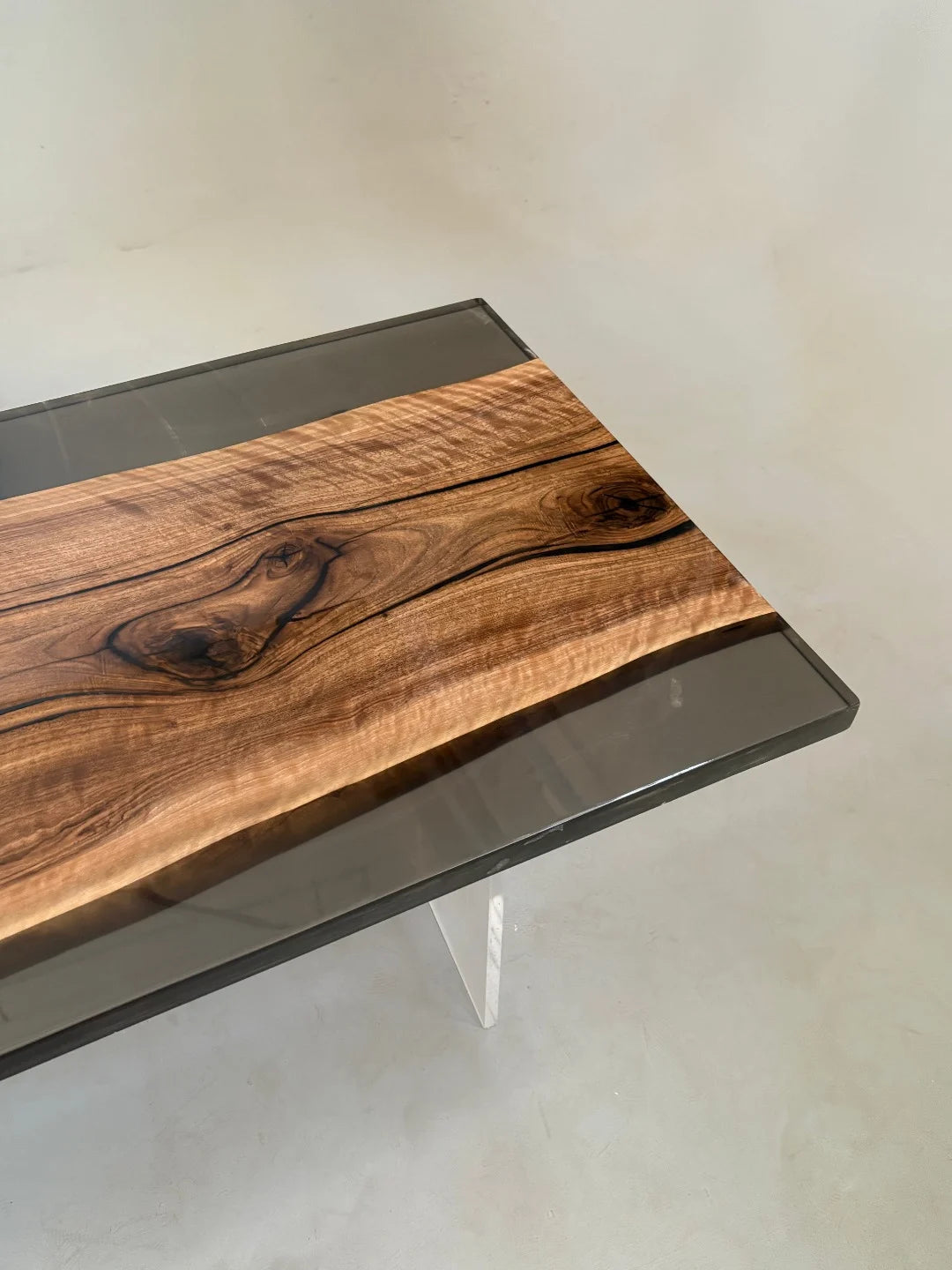 Aurora In Stock 31" x 71" x 1.5" Luxury Asian Black Walnut Epoxy Live Edge Table ATD0108 (Minor Imperfection)