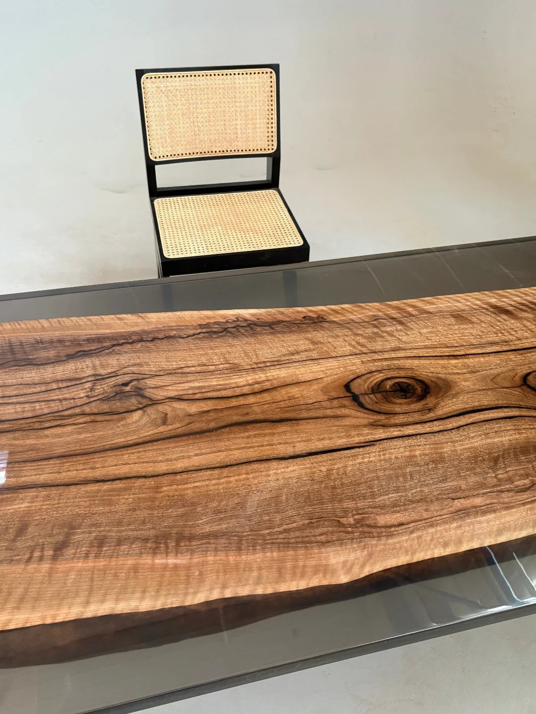 Aurora In Stock 31" x 71" x 1.5" Luxury Asian Black Walnut Epoxy Live Edge Table ATD0108 (Minor Imperfection)