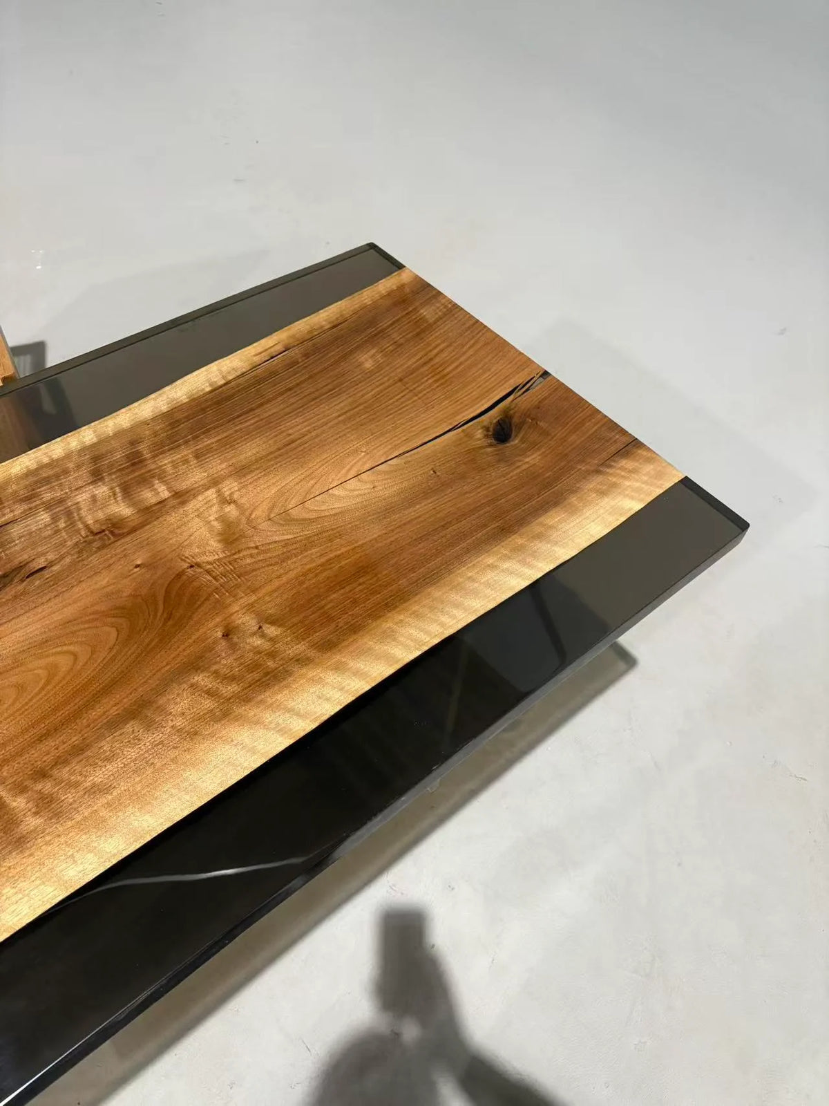 Aurora In Stock 31" x 71" x 1.5" Luxury Asian Black Walnut Epoxy Live Edge Table ATD0114 (Minor Imperfection)