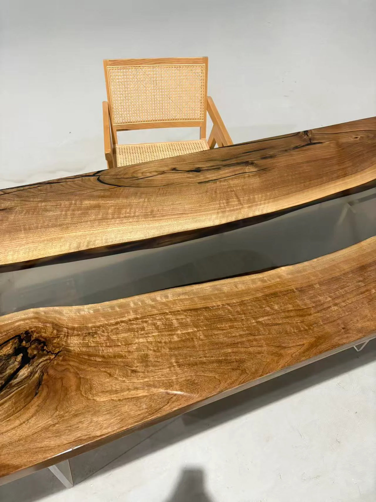 Aurora In Stock 31" x 79" x 1.5" Luxury Asian Black Walnut Epoxy River Table ATD0115