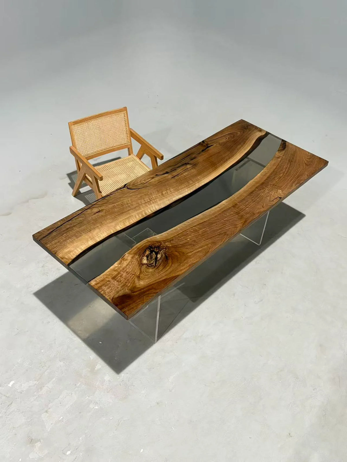 Aurora In Stock 31" x 79" x 1.5" Luxury Asian Black Walnut Epoxy River Table ATD0115