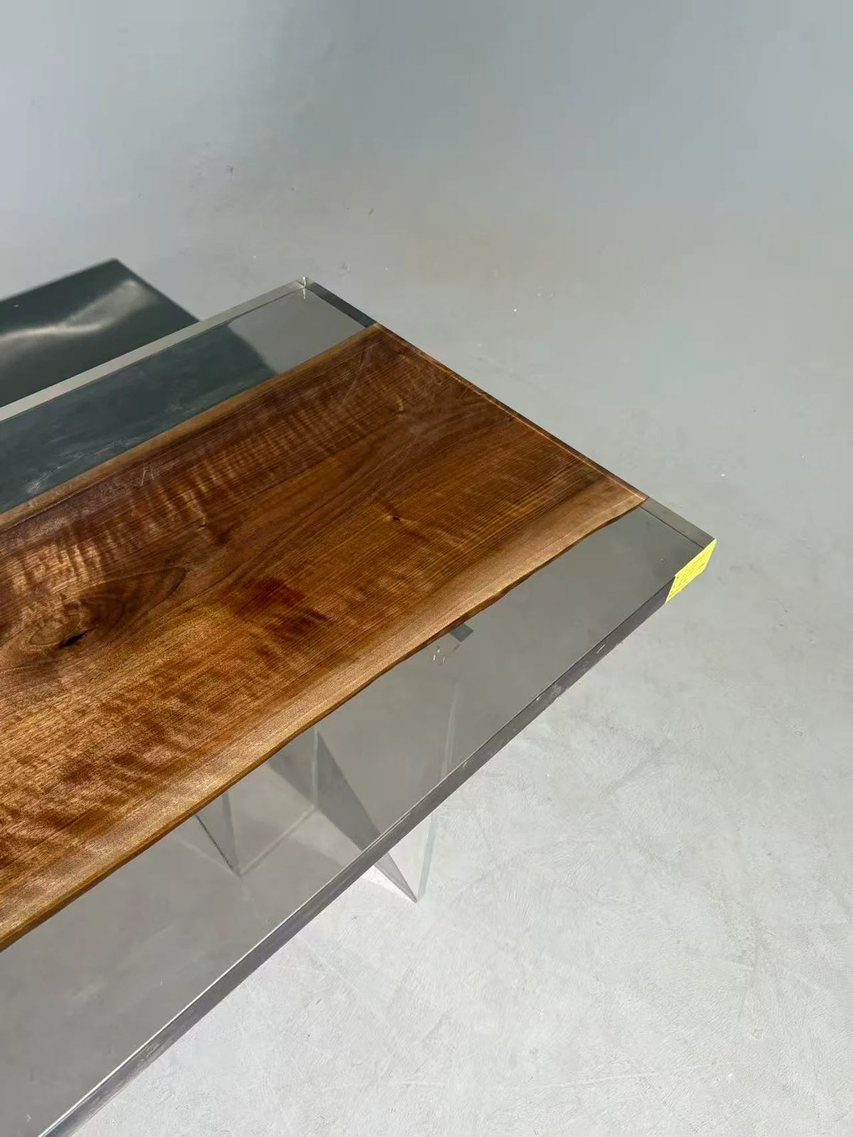 Aurora In Stock 31" x 70" x 2" Luxury Asian Black Walnut Epoxy Live Edge Table ATD0118 (Minor Imperfection)