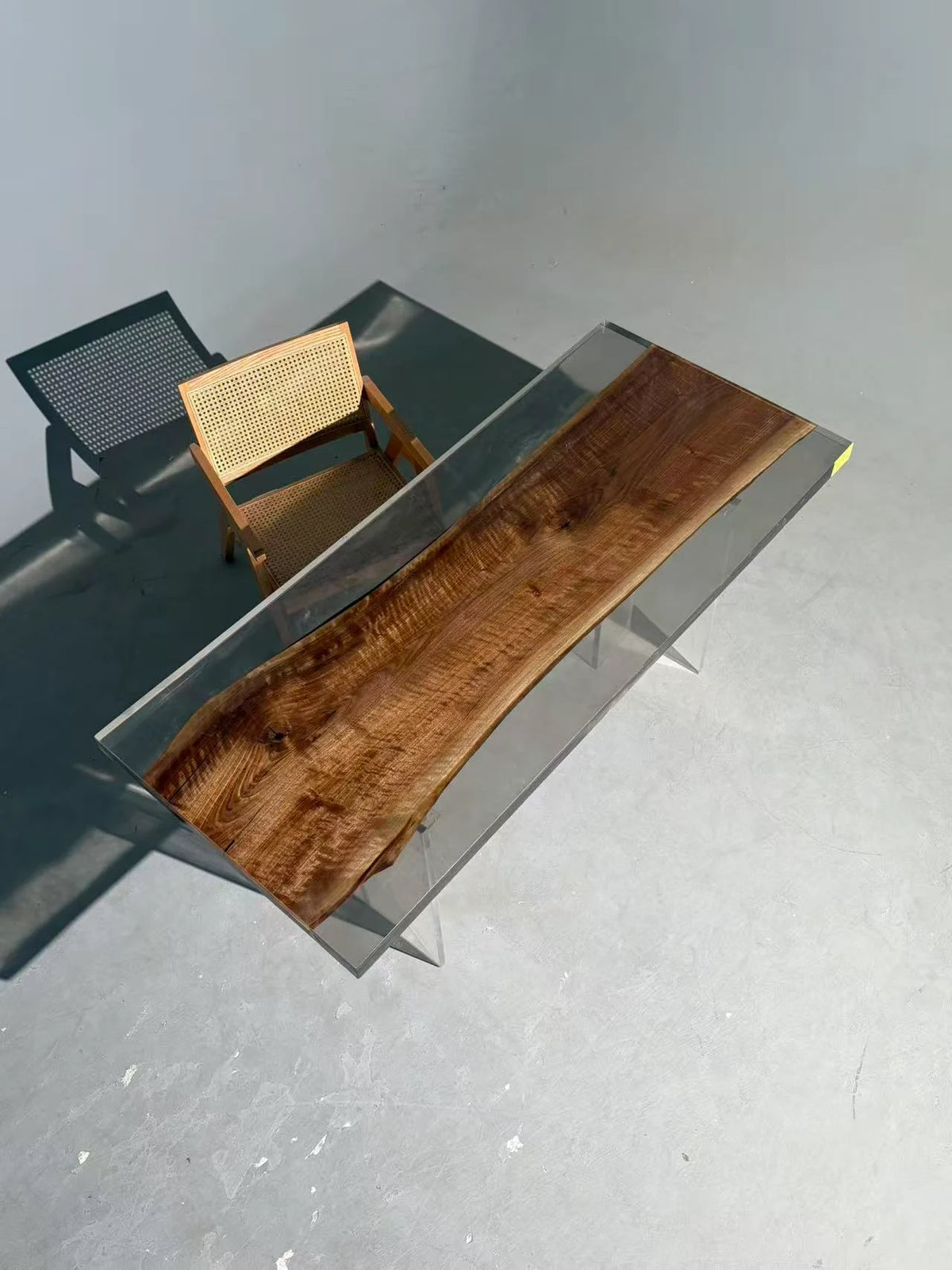 Aurora In Stock 31" x 70" x 2" Luxury Asian Black Walnut Epoxy Live Edge Table ATD0118 (Minor Imperfection)