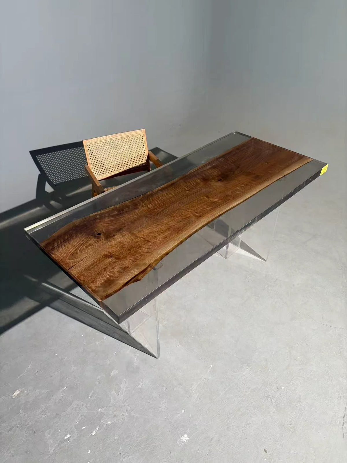 Aurora In Stock 31" x 70" x 2" Luxury Asian Black Walnut Epoxy Live Edge Table ATD0118 (Minor Imperfection)