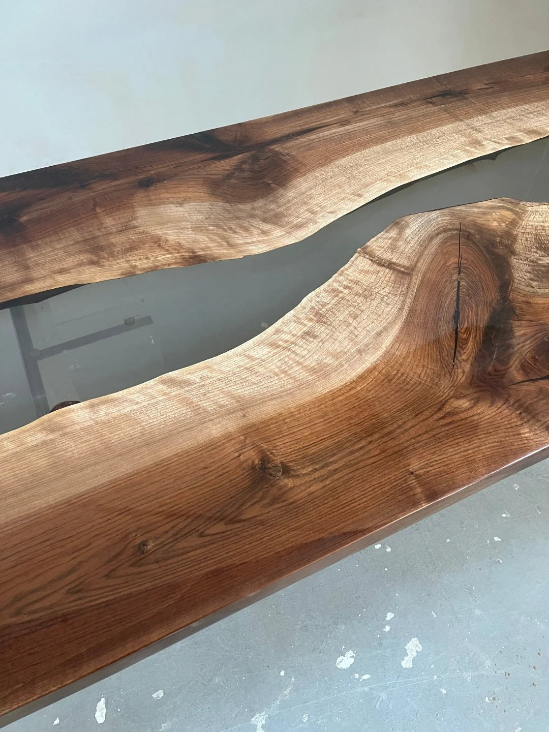 Aurora In Stock 35" x 79" x 2" Luxury Asian Black Walnut Epoxy River Table ATD0119