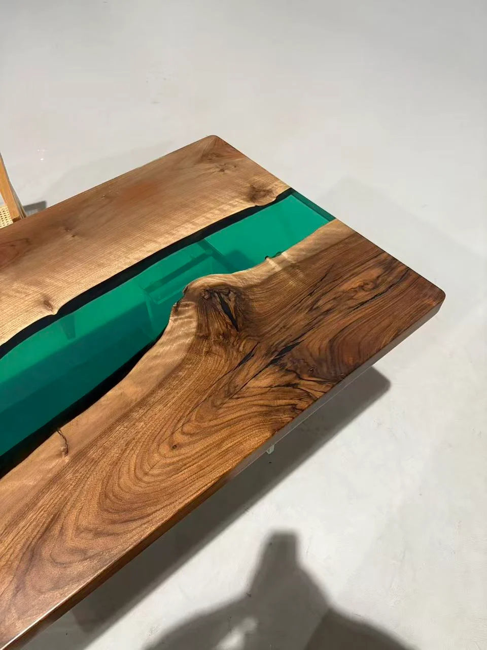 Aurora In Stock 31" x 71" x 2" Luxury Asian Black Walnut Epoxy River Table ATD0122