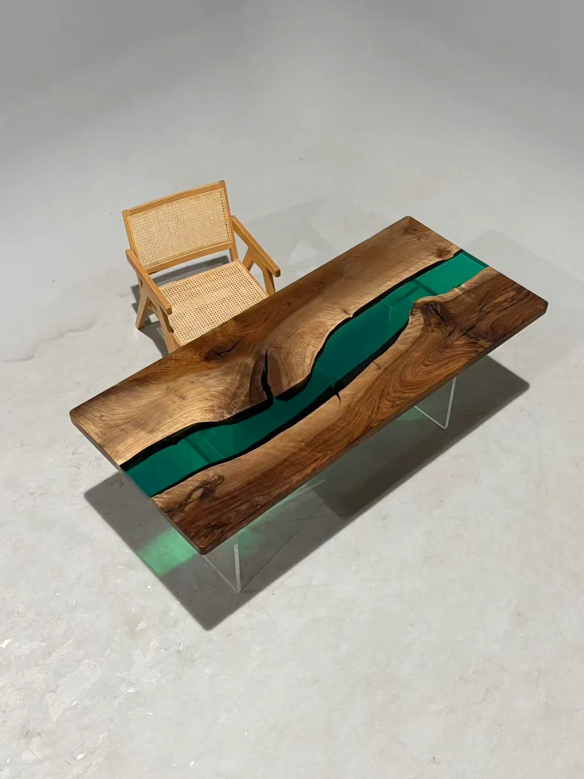 Aurora In Stock 31" x 71" x 2" Luxury Asian Black Walnut Epoxy River Table ATD0122