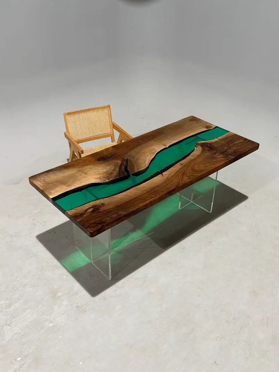 Aurora In Stock 31" x 71" x 2" Luxury Asian Black Walnut Epoxy River Table ATD0122