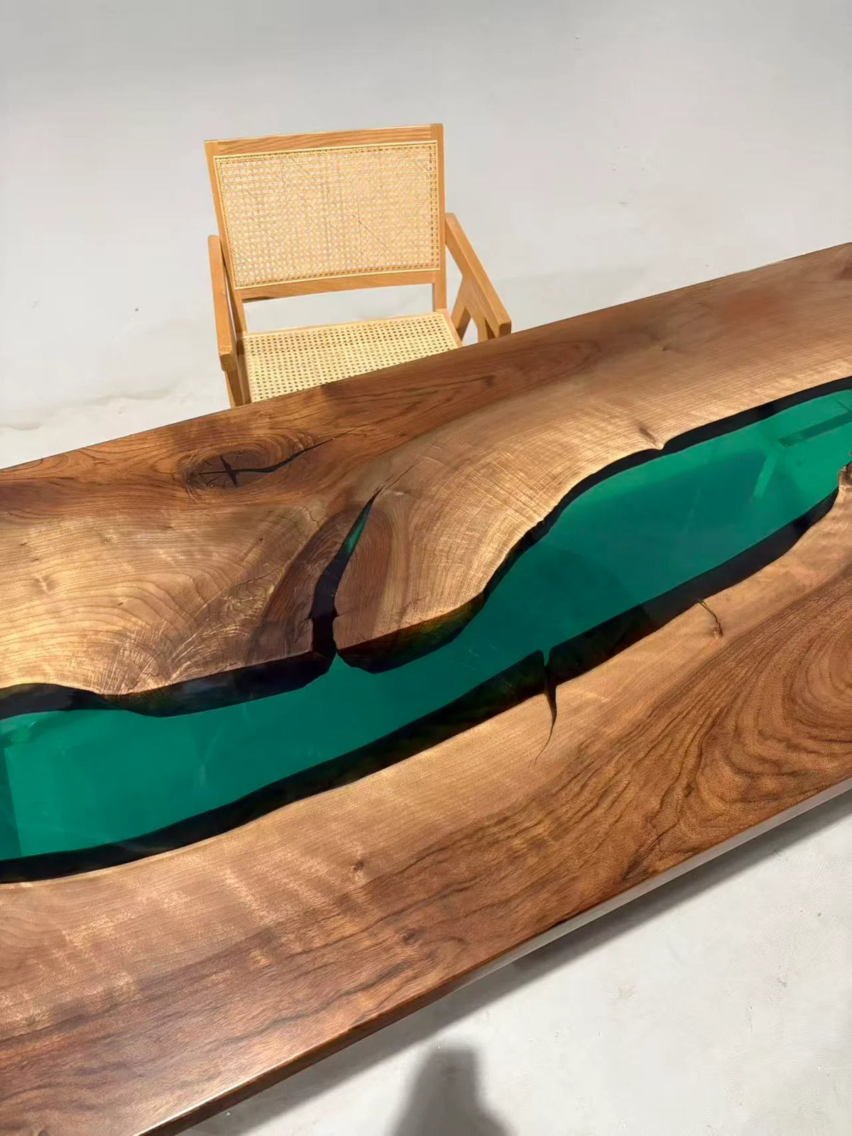 Aurora In Stock 31" x 71" x 2" Luxury Asian Black Walnut Epoxy River Table ATD0122