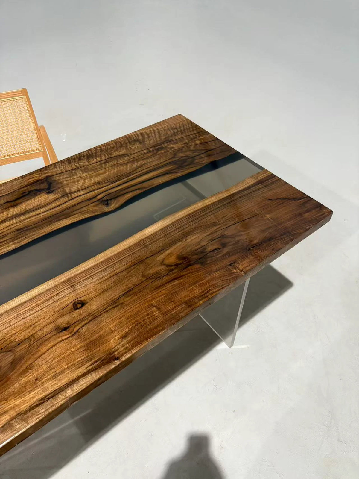 Aurora In Stock 31" x 71" x 1.5" Luxury Asian Black Walnut Epoxy River Table ATD0125 (Minor Imperfection)