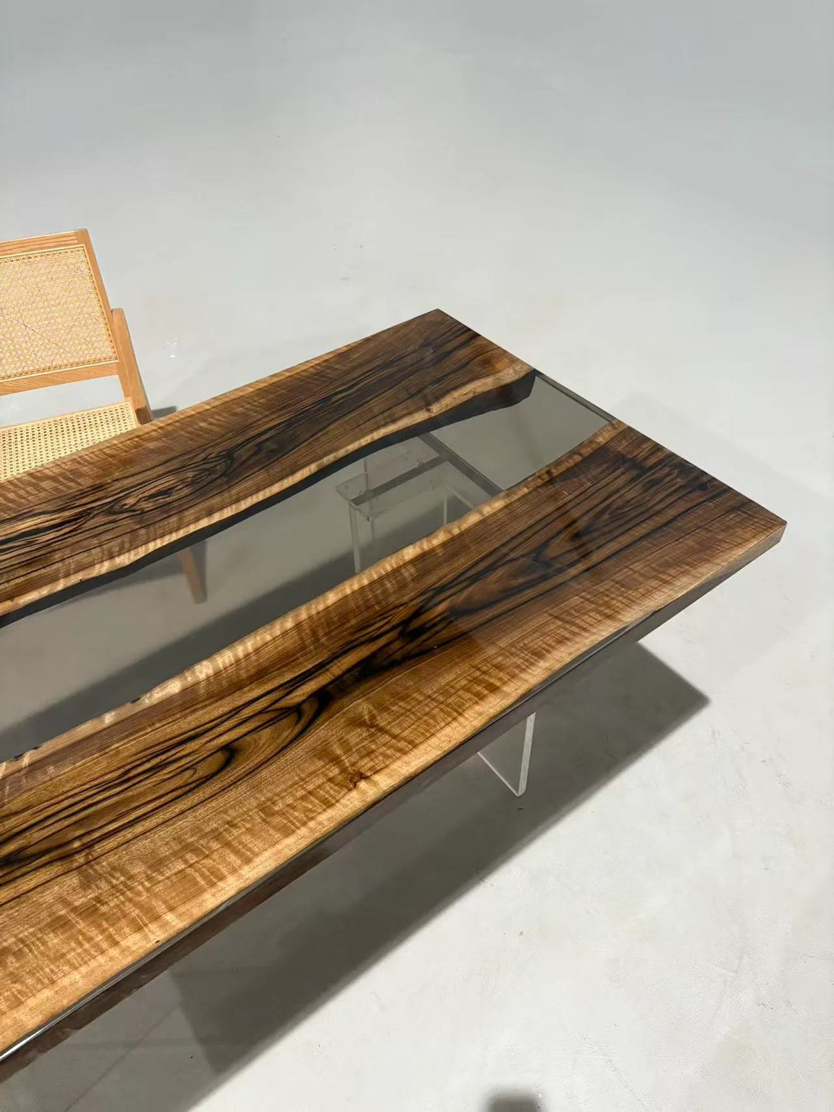 Aurora In Stock 31" x 71" x 1.5" Luxury Asian Black Walnut Epoxy River Table ATD0127