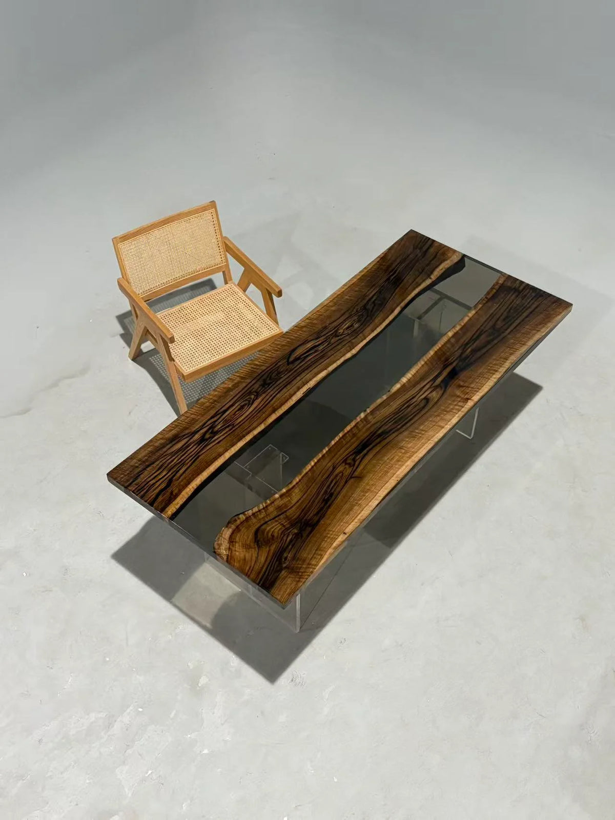 Aurora In Stock 31" x 71" x 1.5" Luxury Asian Black Walnut Epoxy River Table ATD0127