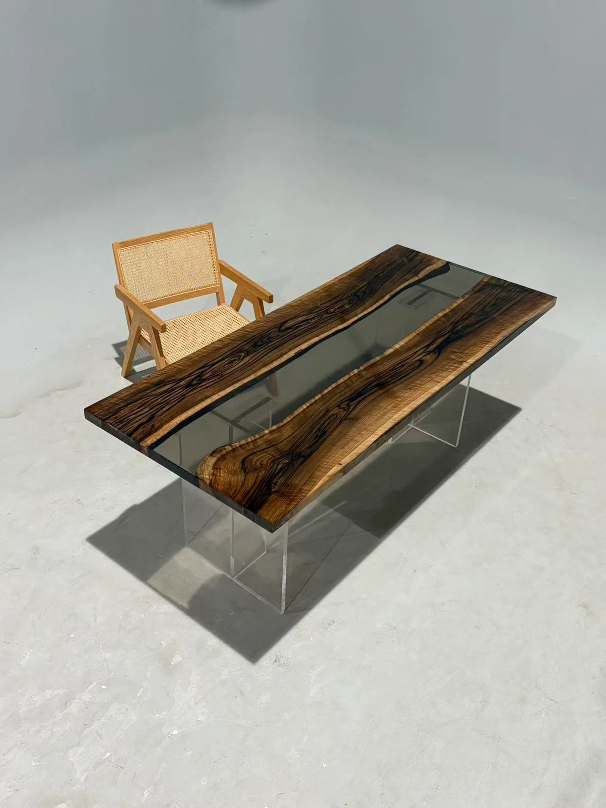 Aurora In Stock 31" x 71" x 1.5" Luxury Asian Black Walnut Epoxy River Table ATD0127