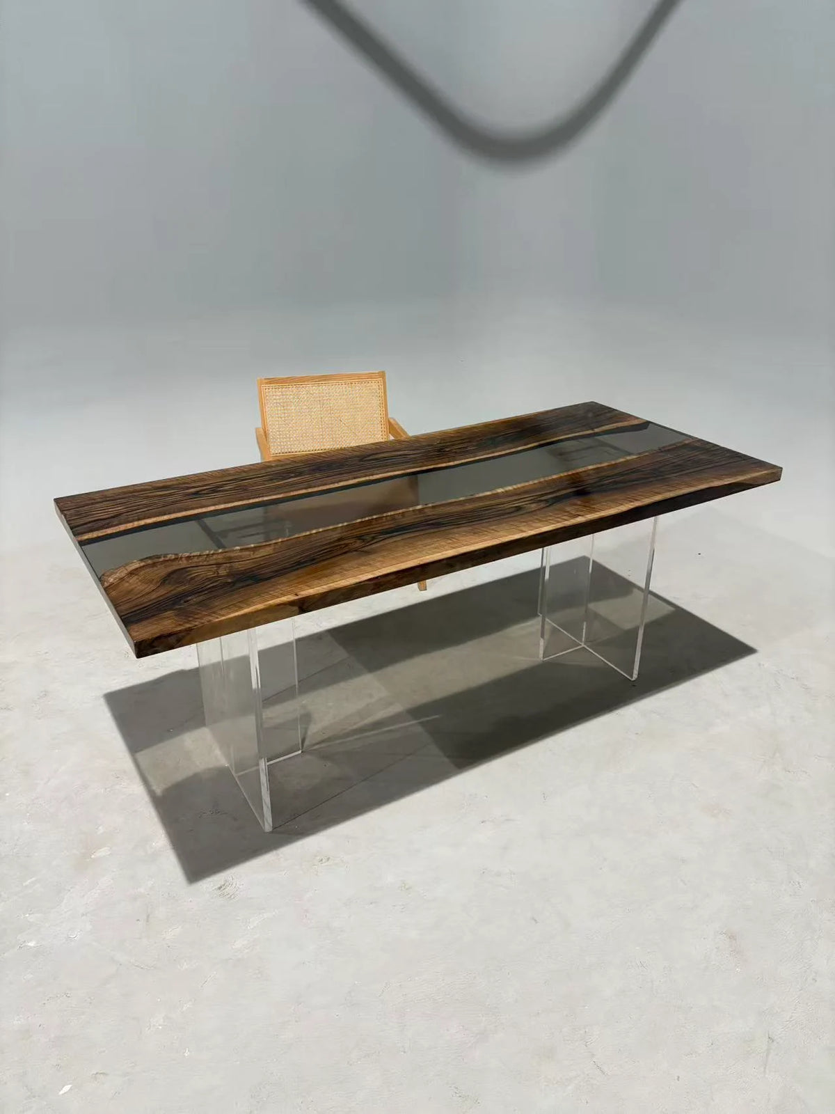 Aurora In Stock 31" x 71" x 1.5" Luxury Asian Black Walnut Epoxy River Table ATD0127