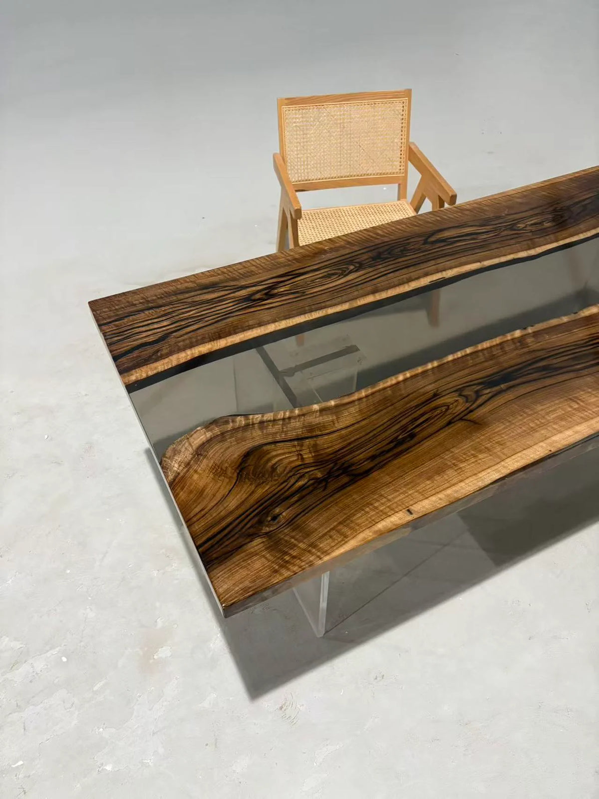 Aurora In Stock 31" x 71" x 1.5" Luxury Asian Black Walnut Epoxy River Table ATD0127
