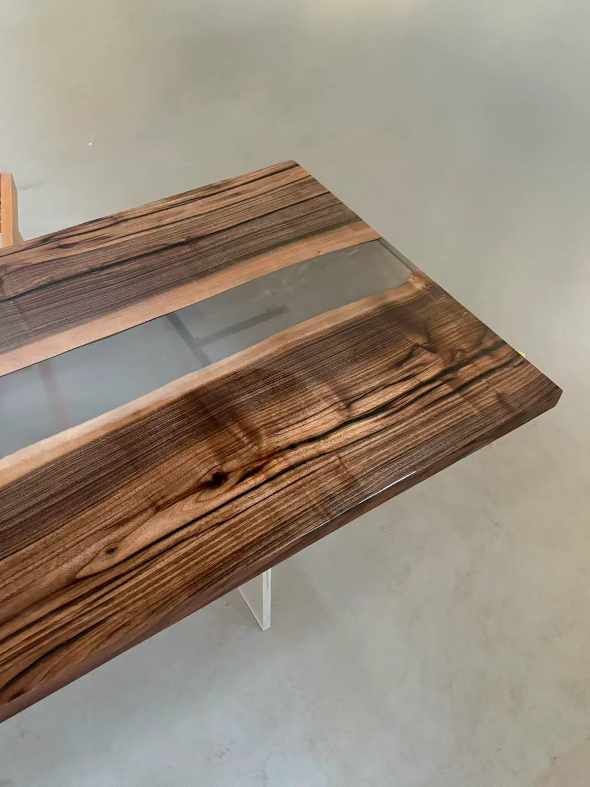 Aurora In Stock 31" x 71" x 1.5" Luxury Asian Black Walnut Epoxy Live Edge Table ATD0128