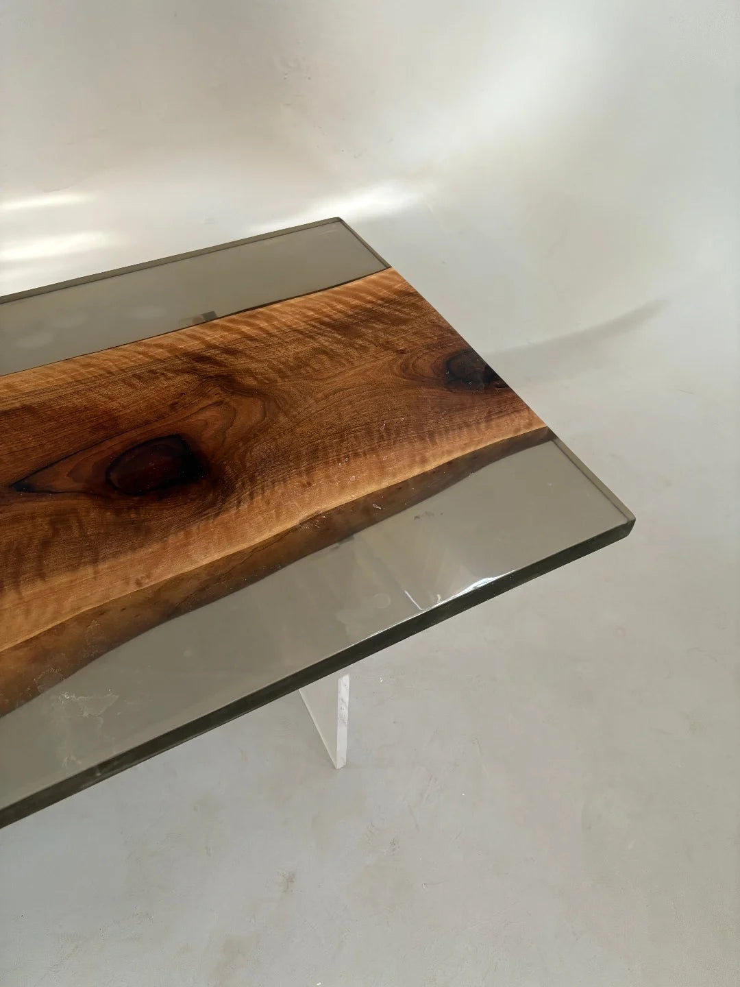 Aurora In Stock 31" x 71" x 1.5" Luxury Asian Black Walnut Epoxy Live Edge Table ATD0129 (Minor Imperfection)