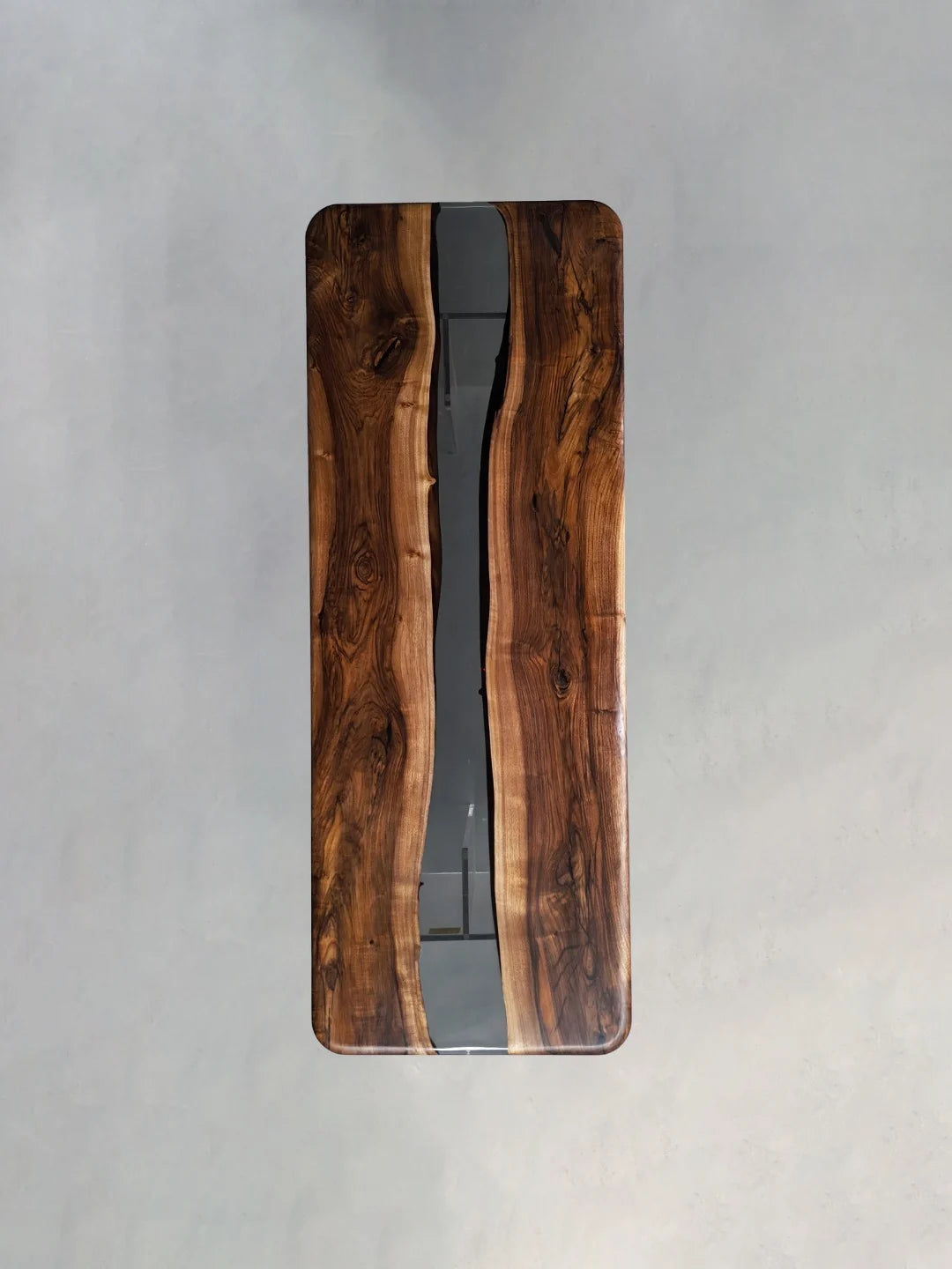 Aurora In Stock 35" x 94" x 2" Luxury Asian Black Walnut Epoxy River Table ATD0131