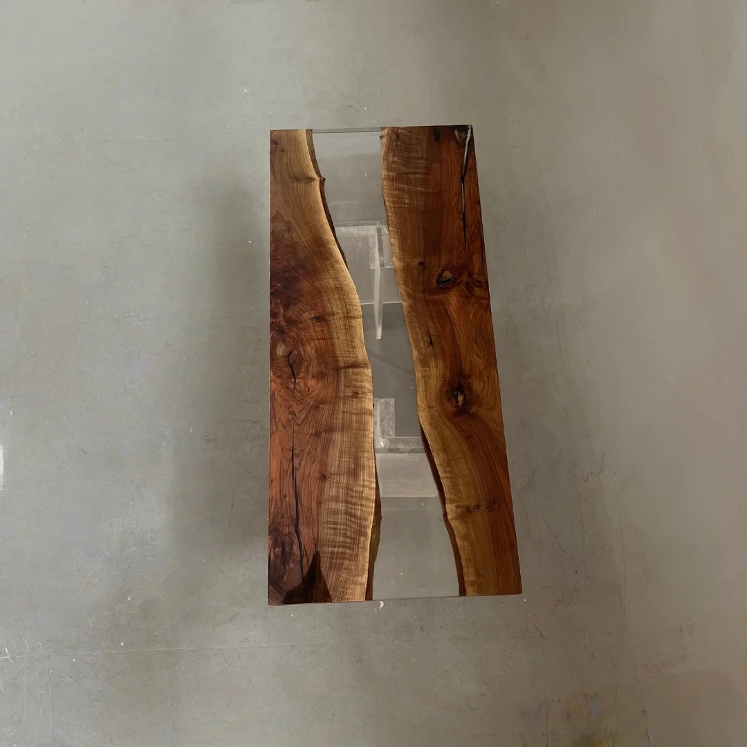Aurora In Stock 31" x 71" x 2" Luxury Asian Black Walnut Epoxy River Table ATD0134