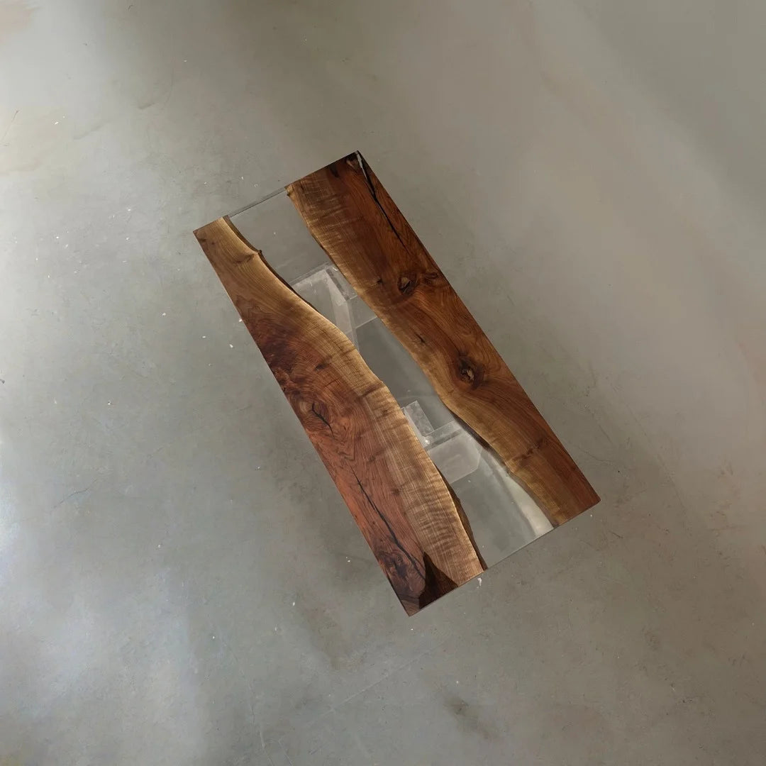 Aurora In Stock 31" x 71" x 2" Luxury Asian Black Walnut Epoxy River Table ATD0134