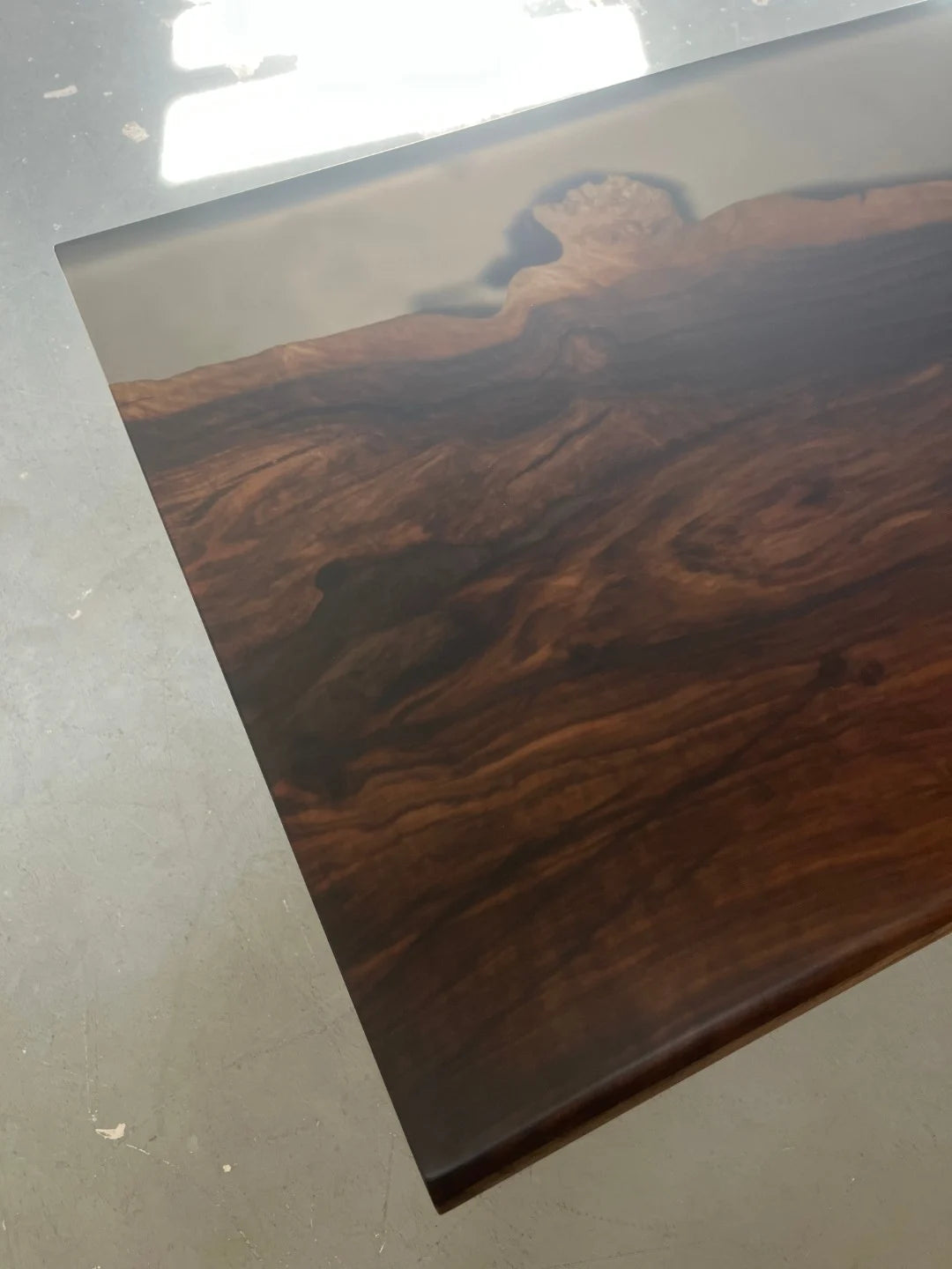 Aurora In Stock 31" x 63" x 2" Luxury Asian Black Walnut Epoxy River Table ATD0136