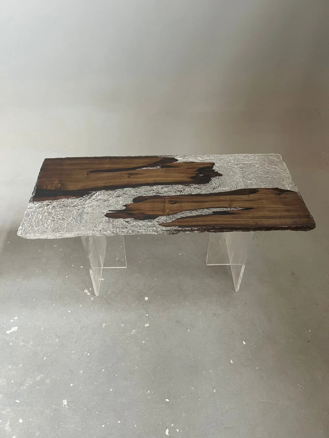 Aurora In Stock 28" x 63" x 1.5" Luxury Golden Phoebe Wood Epoxy River Table ATD0138 (Minor Imperfection)