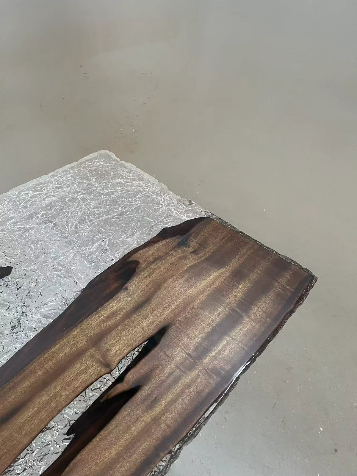 Aurora In Stock 28" x 63" x 1.5" Luxury Golden Phoebe Wood Epoxy River Table ATD0138 (Minor Imperfection)