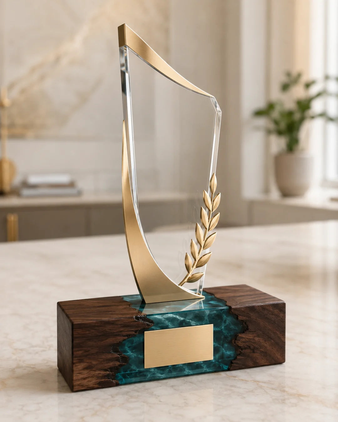 Silver Rise Silver Gray Epoxy Award Trophy ATY04