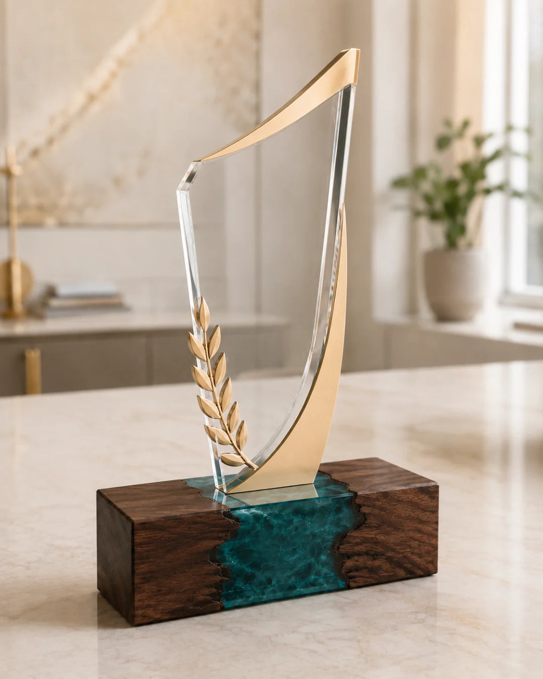 Silver Rise Silver Gray Epoxy Award Trophy ATY04