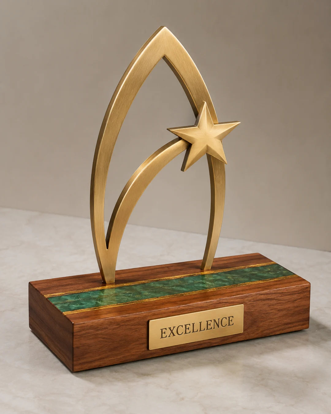 Emerald Star Emerald Green Epoxy Award Trophy ATY08