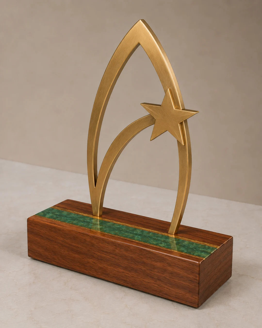Emerald Star Emerald Green Epoxy Award Trophy ATY08