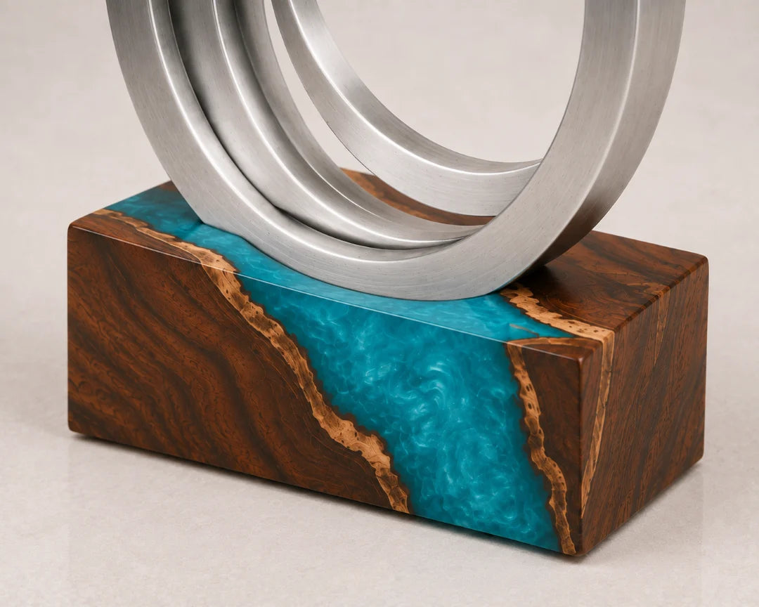 Teal Orbit Turquoise Epoxy Award Trophy ATY09