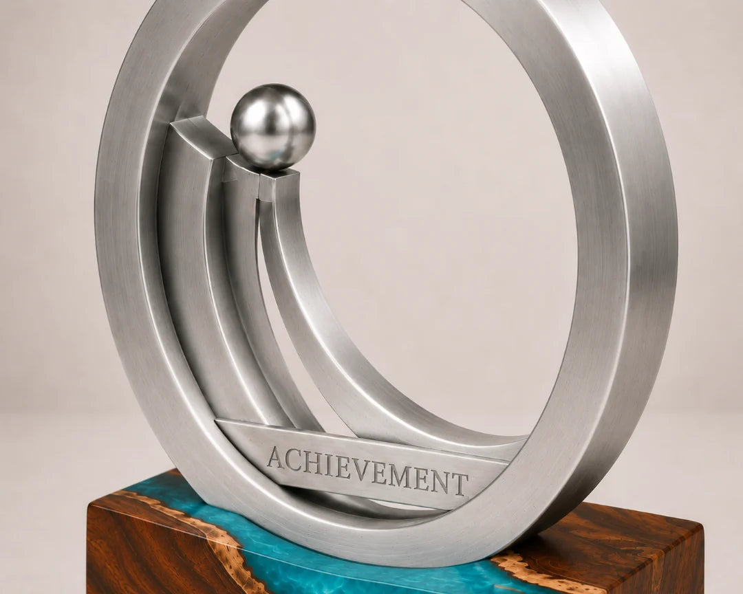 Teal Orbit Turquoise Epoxy Award Trophy ATY09