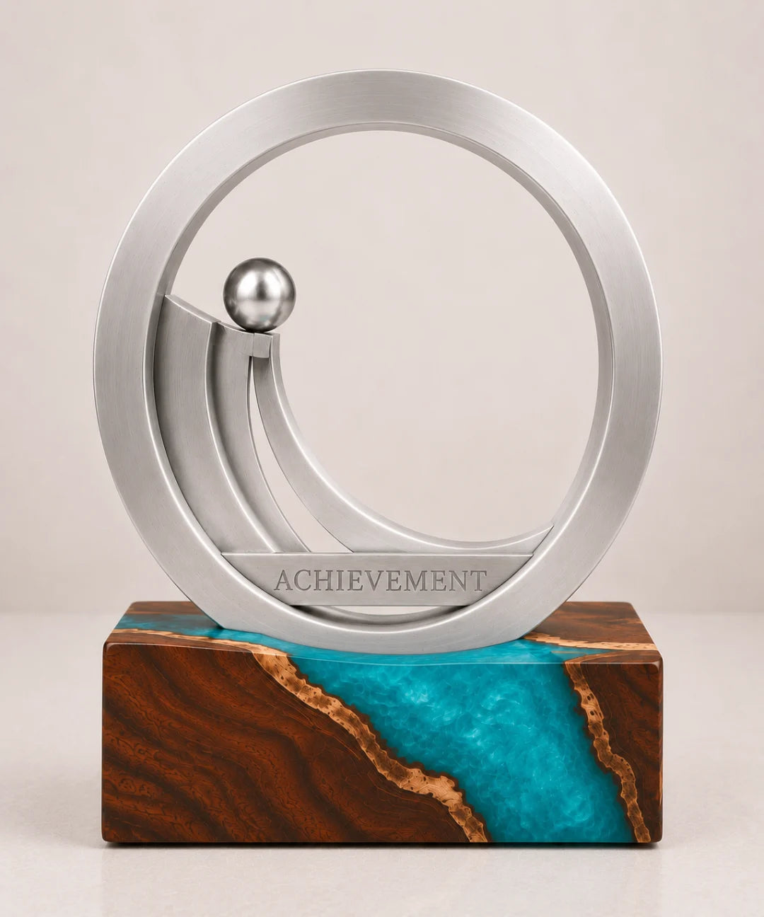 Teal Orbit Turquoise Epoxy Award Trophy ATY09
