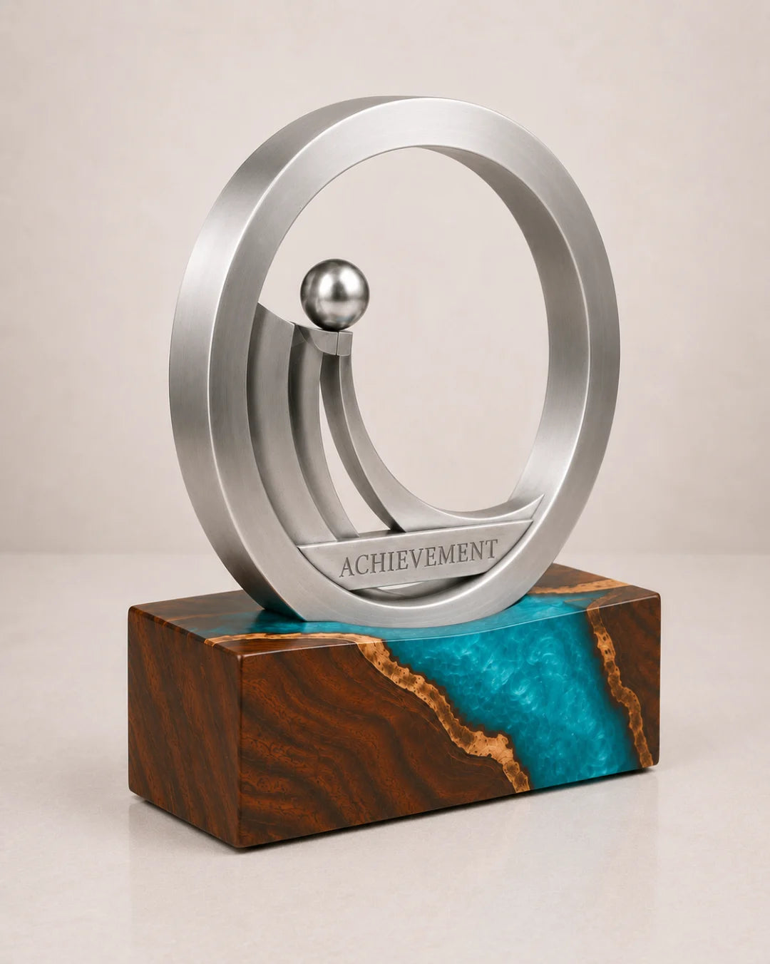 Teal Orbit Turquoise Epoxy Award Trophy ATY09