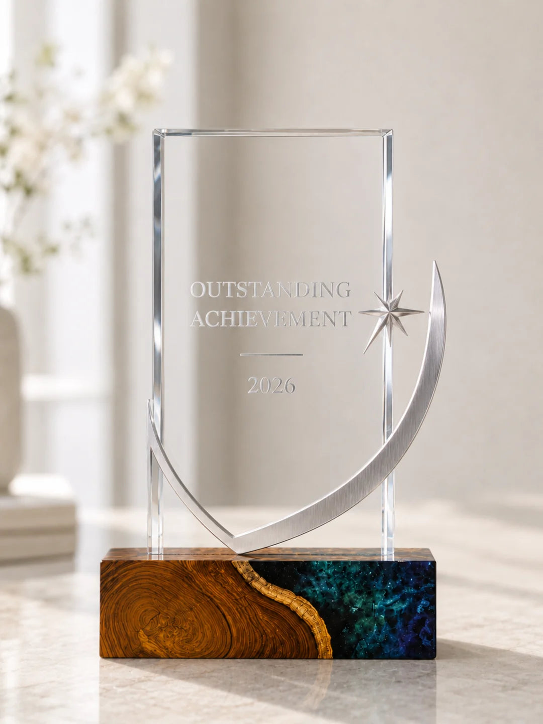 Galaxy Shield Galaxy Blue Epoxy Award Trophy ATY10