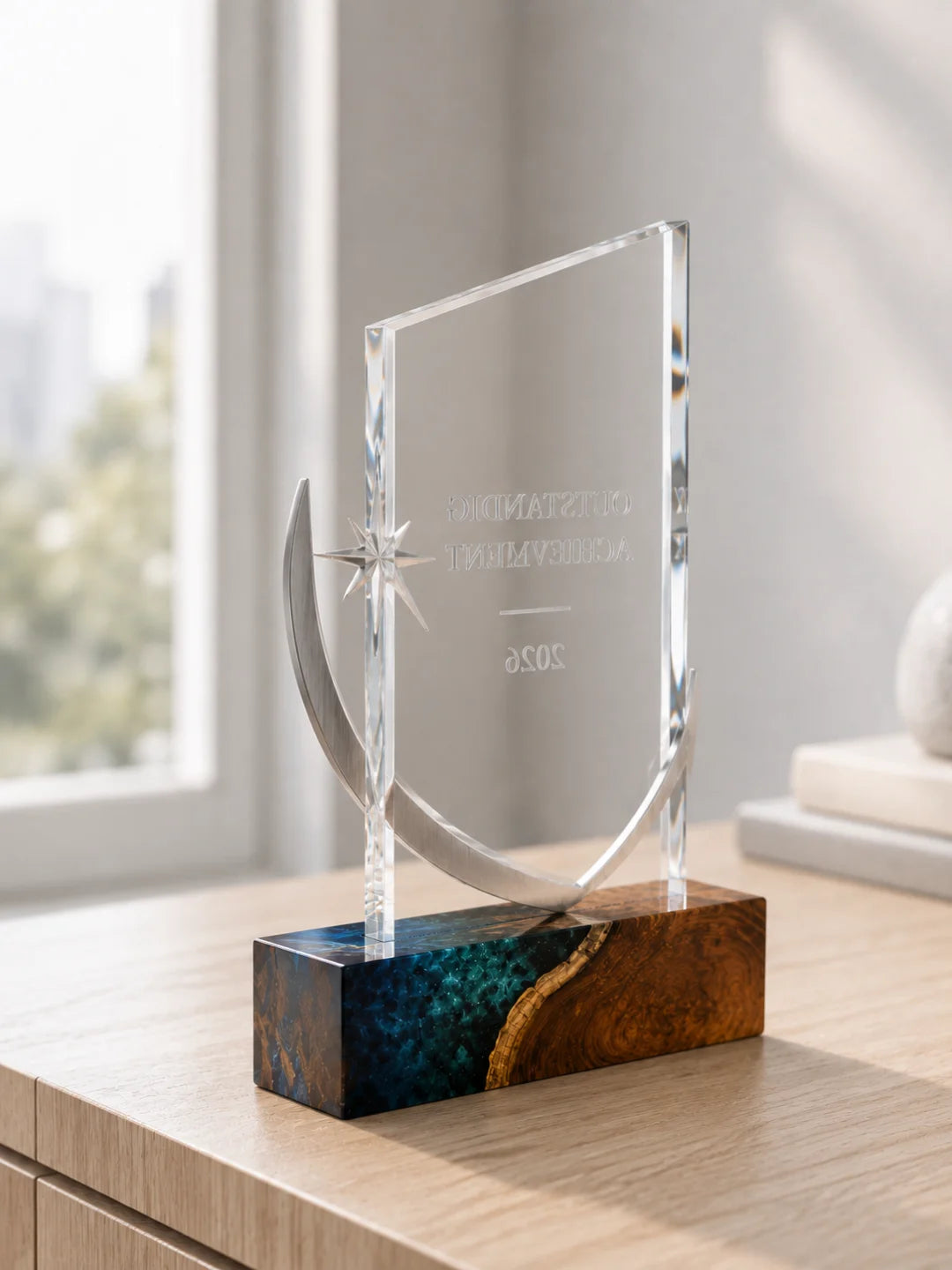 Galaxy Shield Galaxy Blue Epoxy Award Trophy ATY10