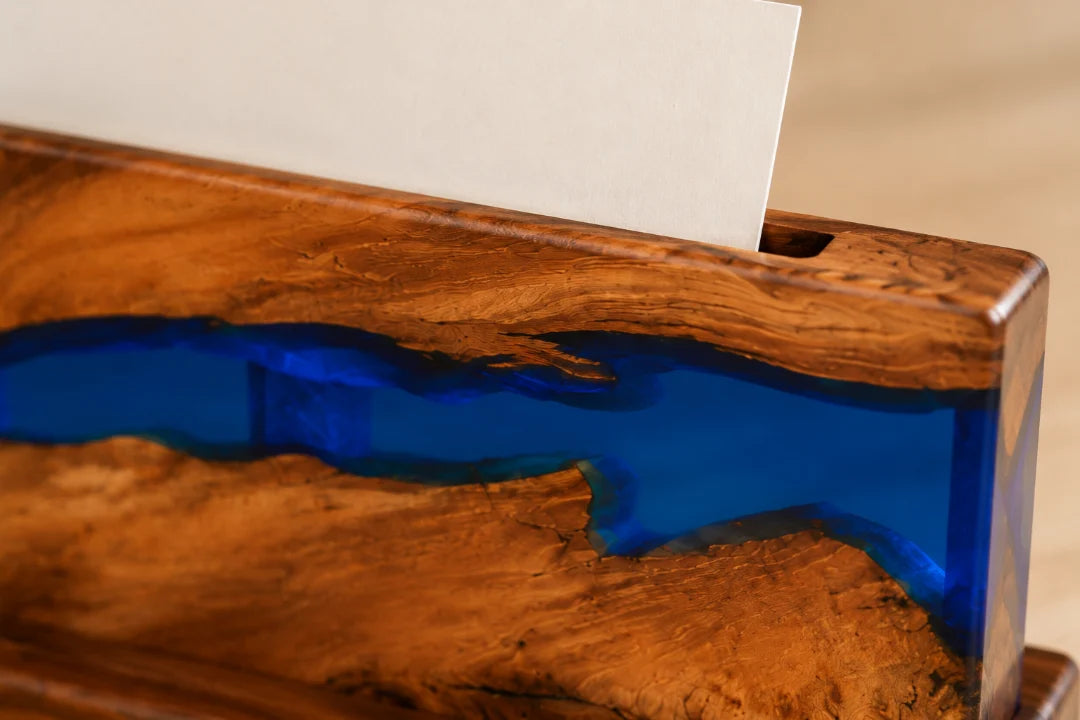 Cobalt Deskline Royal Blue Epoxy Nameplate and Card Holder BC03