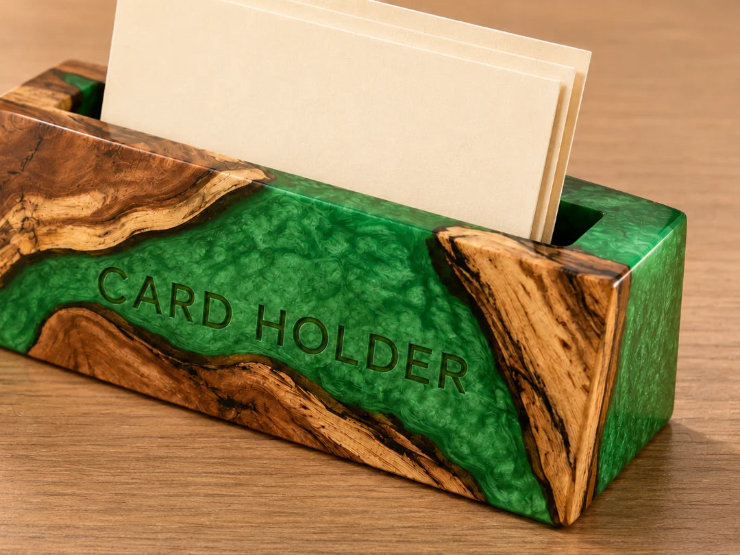 Emerald Fold Emerald Green Epoxy Business Card Holder BC04