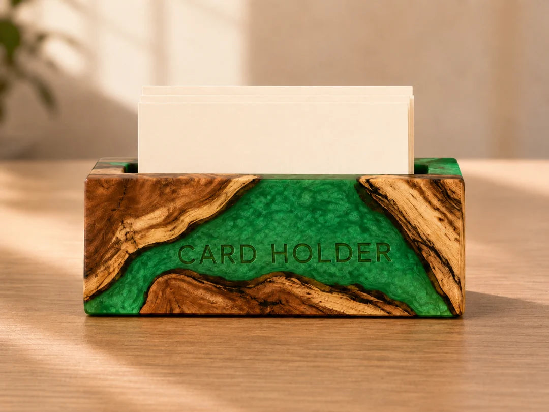 Emerald Fold Emerald Green Epoxy Business Card Holder BC04