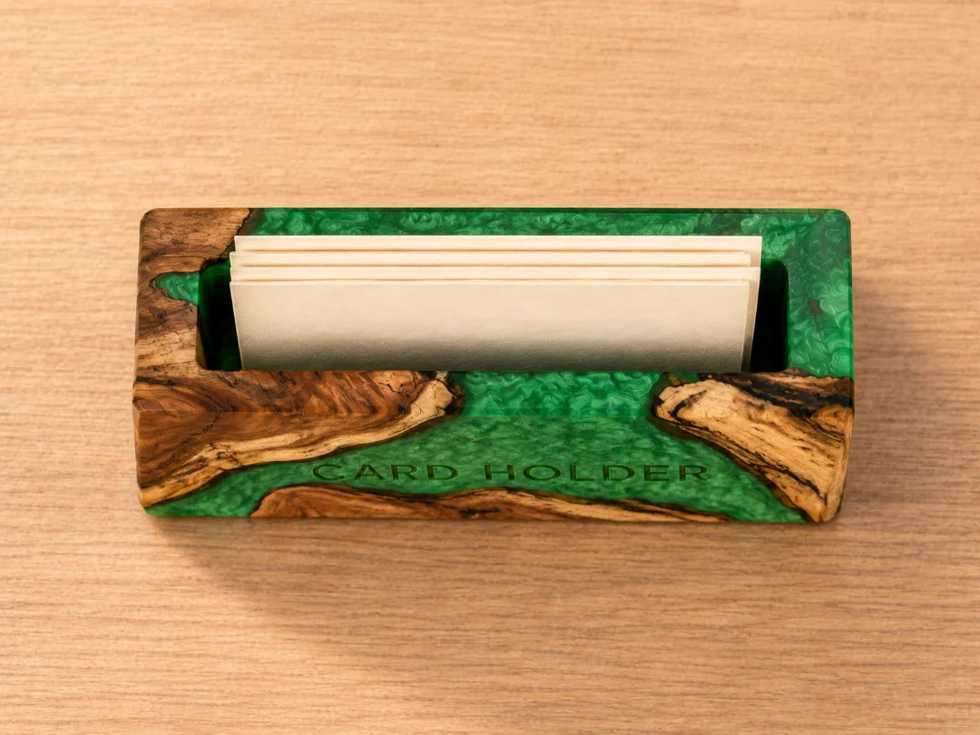Emerald Fold Emerald Green Epoxy Business Card Holder BC04