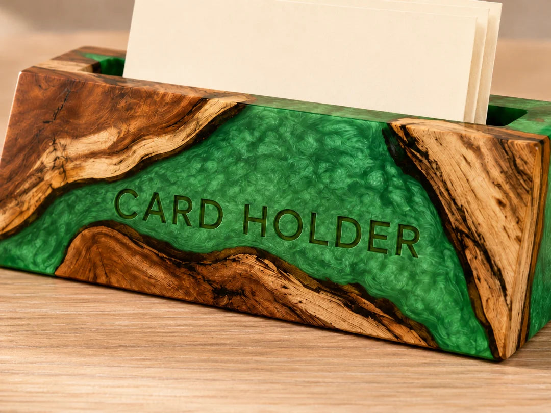 Emerald Fold Emerald Green Epoxy Business Card Holder BC04
