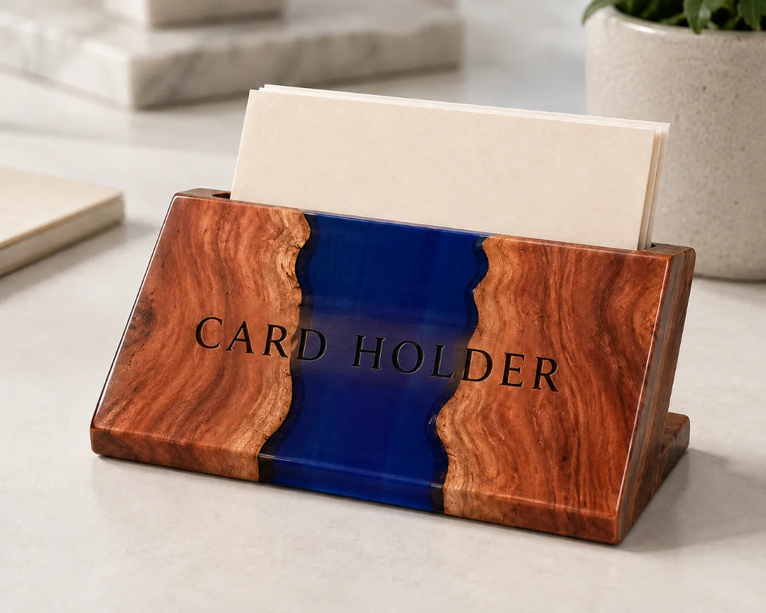 Blue Channel Sapphire Blue Epoxy Business Card Holder BC05