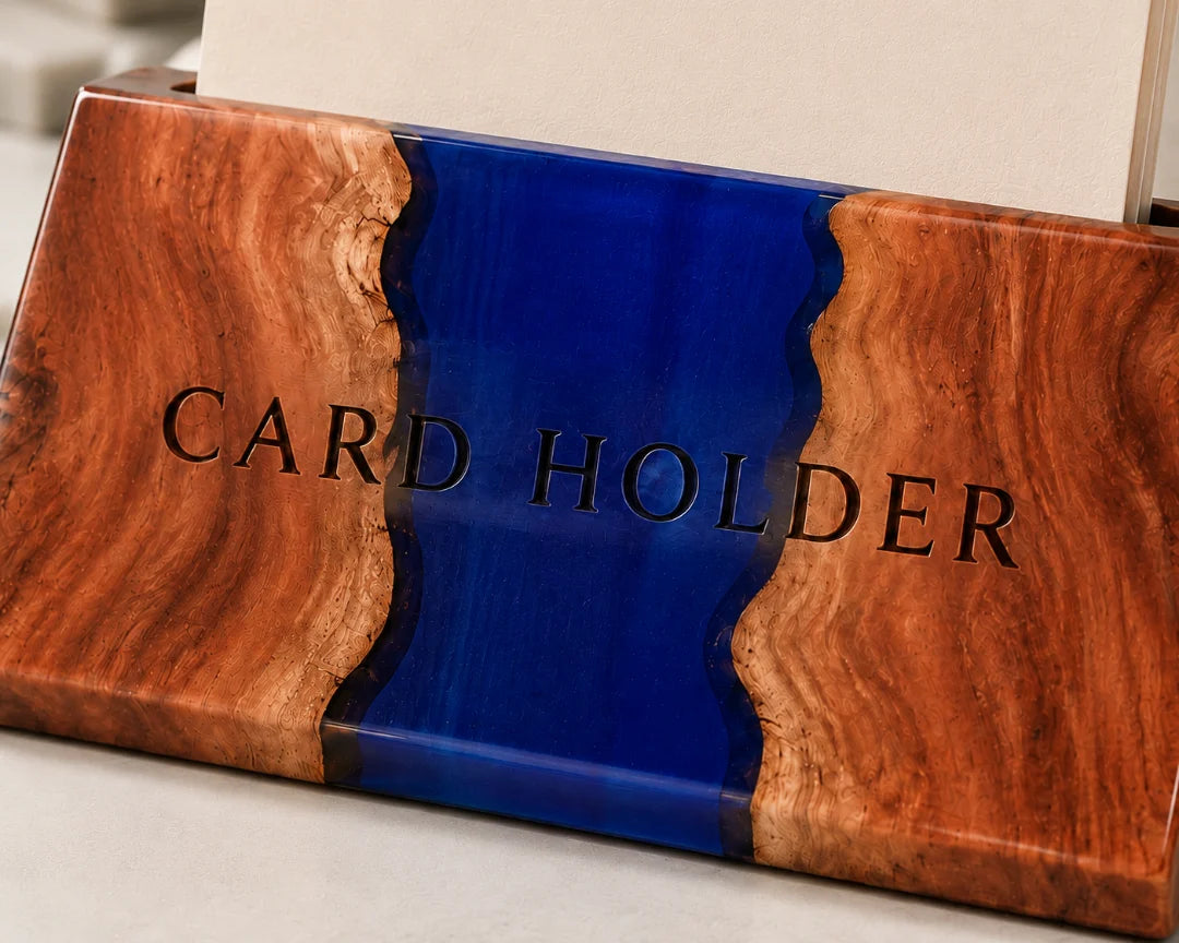 Blue Channel Sapphire Blue Epoxy Business Card Holder BC05