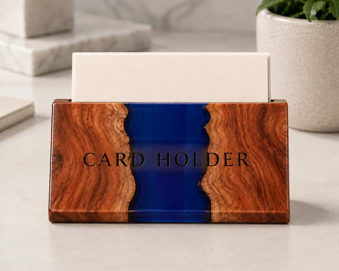 Blue Channel Sapphire Blue Epoxy Business Card Holder BC05