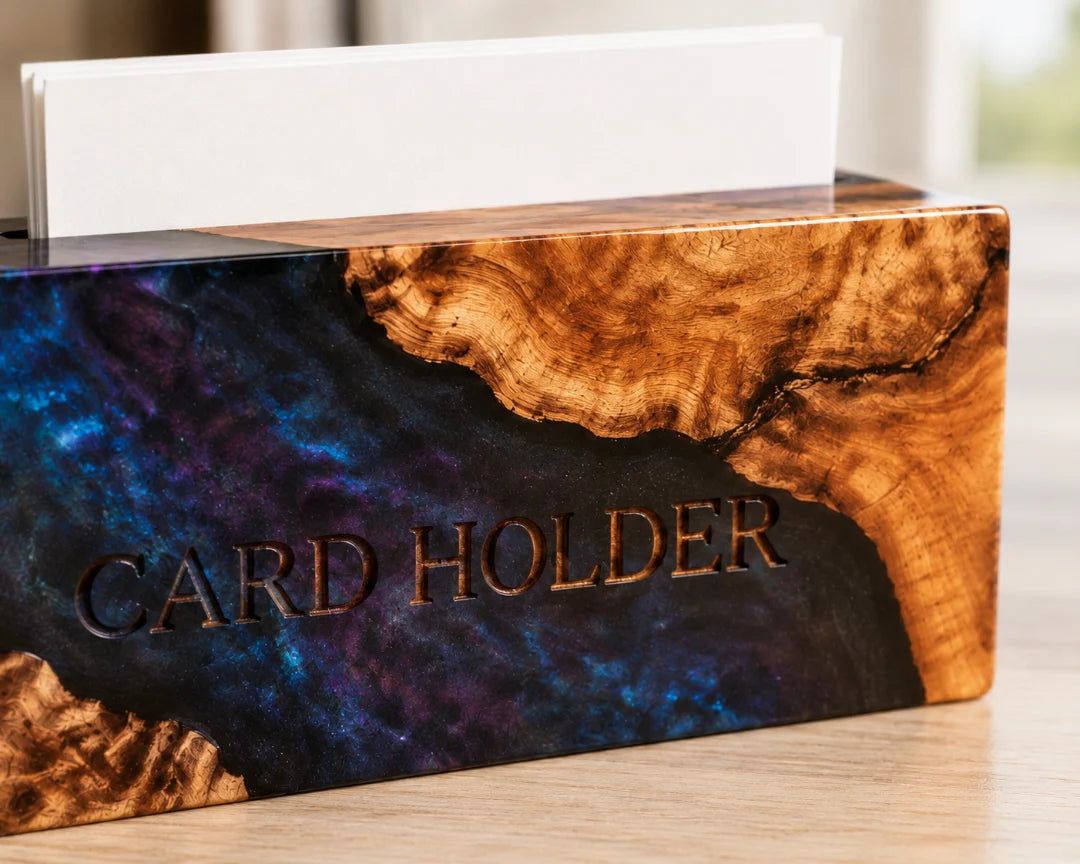 Galaxy Front Galaxy Blue Epoxy Business Card Holder BC07
