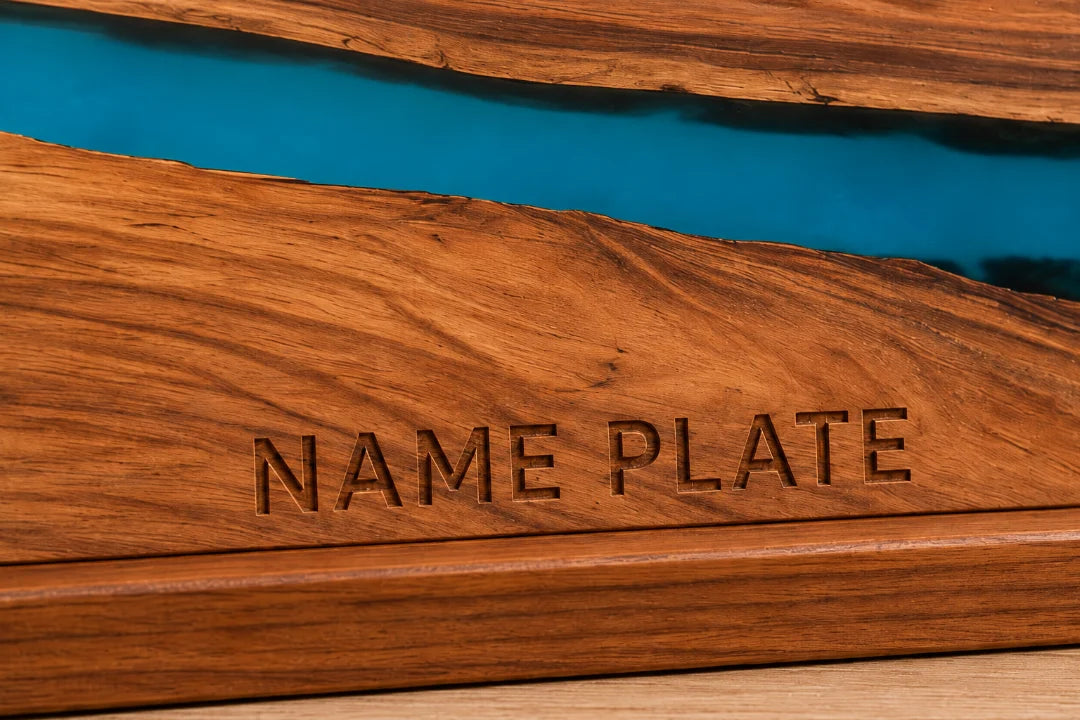 Teal Horizon Turquoise Epoxy Nameplate and Card Holder BC09